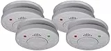 Smartwares Rauchmelder – 10 Jahre Batterielebensdauer, Q-Qualitätssiegel, Prüftaste, 85 dB, RM520 (Packung mit 4)