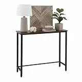 Relaxdays Konsolentisch, HxBxT: 75x75x24 cm, Industrial Ablagetisch, Flur & Wohnzimmer, Metall & MDF, braun/schwarz