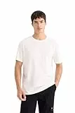 DeFacto Herren Basic T-Shirt - Klassisches T-Shirt für Männer Ecru M