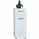 trendteam smart living - Skin - Standschrank - Weiß/Weiß Hochglanz - Badschrank mit 1 Schublade und 2 Fächern - (BxHxT) 30 x 79 x 31 cm - vielseitig einsetzbar - Kratzfest