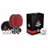 JOOLA Tischtennis Set Duo PRO 2 Tischtennisschläger & Tischtennisbälle Tournament Selektierte 40+mm Durchmesser, 3-Stern Premium Tischtennis Bälle Indoor und Outdoor Kompatibel, Weiß, 24 Stück