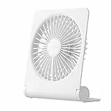 JISULIFE Kleiner Tischventilator, Mini Tragbarer Wiederaufladbarer USB Kleiner Ventilator, 160° Klappbarer mit 4500mAh, Extrem Leise, 4 Geschwindigkeiten Desk Fan für Büro, Zuhause, Camping-Weiß