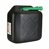 cartrend Benzinkanister, 20 l, robuster Kunststoff, schwarz, Benzinkanister für Treibstoff aller Art, mit UN Zulassung, inklusive Ausgießer