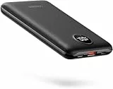 VEGER Externer Akku, 10.000 mAh, Quick Charge, 22,5 W, Mini-Ladegerät, tragbar, USB C, Input & Output Powerbank mit LED-Display, PD3.0 QC4.0 Phone Power Bank, kompatibel mit iPhone 16/15/14/13/12