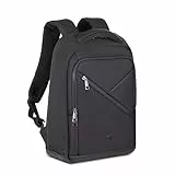 Rivacase ECO Laptop Rucksack 14 Zoll kompatibel mit MacBook Air 15-28 x 41 x 17,5 cm - robustes Handgepäck wasserabweisend für Damen und Herren - Reiserucksack für Arbeit, Urlaub, Uni, schwarz