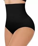 YARRCO Damen Unterhose Bauchweg Shapewear Miederslips Nahtlose Miederhose Hohe Taille Miederpants Body Shaper Slips Formende Unterwäsche Höschen (Schwarz, M)