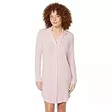 Amazon Essentials Damen Nachthemd mit Paspeln (Erhältlich in Übergröße), Rosa, L