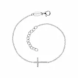 Engelsrufer Damen-Armband aus Sterling Silber mit Kreuz-Anhänger, besetzt mit Zirkonia, 17 + 3 cm, nickelfrei