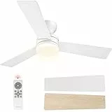 VIVOHOME Deckenventilatoren mit Beleuchtung 42 Zoll/107cm Fernbedienung für Schlafzimmer Wohnzimmer Garage 6+1 Geschwindigkeiten 3CCT Dimmbare Timer Leise Reversibel