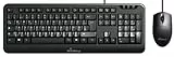 MediaRange kabelgebundenes Tastatur und optische 3 Tasten Maus Set, deutsches QWERTZ Layout, PC Tastatur mit Plug&Play USB 2.0 Anschluss, spritzwassergeschützt & höhenverstellbar