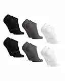 DANISH ENDURANCE 6 Paar Bambus Sneaker-Socken, Kurze Sommer Bambus Socken, Halbsocken, Damen & Herren, Mehrfarbig (2x Schwarz, 2x Grau, 2x Weiß), 39-42
