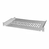 LogiLink SF1C35G - 19' Einschubfach (1 HE) für Stand-, Serverschränke mit mind. 350mm Tiefe, max. 10kg Tragkraft, Grau