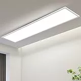 CBJKTX LED Panel Deckenleuchte Dimmbar - Flach Lang Deckenpanel mit Fernbedienung Groß Deckenlampe Weiß Tageslichtlampe Bürolampe Decke für Büro Werkstatt Küche Arbeitszimmer Flur