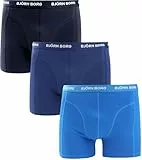 Björn Borg Shorts 3er-Pack Dunkelblau Hellblau - Grösse L - Herren - Bekleidung - Body-fit - Baumwolle -