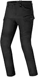 SHIMA Giro Motorrad Hose Herren mit Protektoren Airforce Knieprotektoren Motorradhose Kurzgrößen Hosen für Mann Protektorenhose Textilhose Urban Stretch Cargohose Lang (Männer, Schwarz, 32/34)