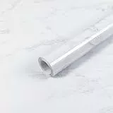 Hode Klebefolie Möbel Marmor Weiß, Selbstklebende Folie für Möbel Fensterbank Marmoroptik, Möbelfolie Selbstklebend Küche Schrank Schminktisch Tapete Weiss