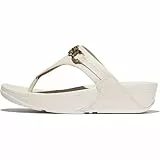 Fitflop Lulu Damen-Sandalen mit quadratischer Kette, Leder, Zehentrenner, Paris Beige, 42 EU