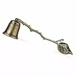 WVOPIAHY Vintage Kerzenlöscher mit Blattdesign, 20cm, Antikgold-Optik, Ø 3,5cm Glocke für Geschenke Kerzenlöscher für die meisten Kerzen