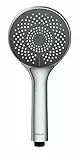 WENKO Wasserspar Duschkopf Watersaving, Handbrause mit Wasserspar-System, 3 Strahlarten, Ø 11 cm, ABS, Grau
