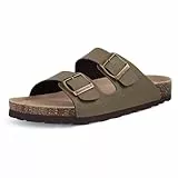 Birkenfield Arizano Sandalen aus Wildleder Unisex mit Soft Kork-Fußbett Bequeme Pantoletten Clogs Hausschuhe Damen und Herren Sommerschuhe (Grün, EU Schuhgrößensystem, Erwachsene, Numerisch, M, 41)