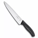 Victorinox SwissClassic, Tranchiermesser, Kochmesser, Gerader Schliff, Extra Scharfe Klinge, Rostfreier Stahl, Swiss Made, 19cm, schwarz