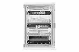DIGITUS 10-Zoll Set - Netzwerk-Schrank 9HE Grau - Fachboden - Steckdosenleiste - 8-Port Patch-Panel - 8-Port Gigabit-Switch