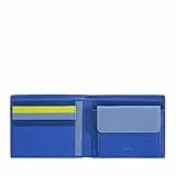 DUDU Bunte Herrenbrieftasche RFID aus Nappaleder mit Münzfach und Kartensteckfächer Kornblume