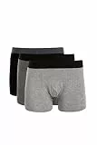 DeFacto gestrickt Boxershorts für Herren - Weich und Atmungsaktiv Unterhosen Pack für Männer Black,XL