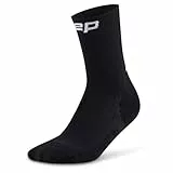 CEP 5.0 Mid Cut Kurze Laufsocken für Herren Größe 42-45 – Laufsocken mit Kompression für schnellere Regeneration & blasenfreies Laufen – Running Socks für optimale Durchblutung – Schwarz