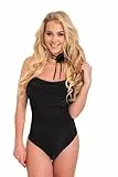 Kalimo Damen Pekan Bodysuit Ärmellos | Farbe: Schwarz | Größe: L | Material: Polyamid, Elastan | Mikrofaser | Body mit Halsband | für Hosen oder Röcke | Alltagsshirt, Freizeithemd