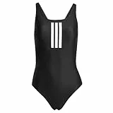 adidas Damen 3 Stripes V-Back Swimsuit, Black/White, 42 EU
