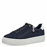 Tamaris Damen Low-Top Sneaker, Frauen Halbschuhe,Wechselfußbett,Comfort Lining,Turnschuhe,Laufschuhe,Freizeit,sportlich,Navy,38 EU