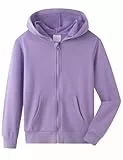 Spring&Gege Klassische Kapuzenpullover für Jugendliche, weiche Kapuzen-Sweatshirts mit durchgehendem Reißverschluss, für Kinder (3–14 Jahre), Lavendel, 9-10 Jahre