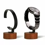 Cabilock Uhrenständer Halter aus Acryl & Walnussholz - Uhrenhalter Uhrenständer Halter C-Förmiger Armband Display Rack Für Männer Frauen Uhrendisplay