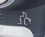 Aufkleber La Linea Verärgertes Männchen/Kratzer - weiß Lui Comic Auto HR