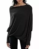 Imily Bela Damen Pullover Rundhalsausschnitt Langarm Strickpullover Ausschnitt Lose Bluse Pulli Sweatshirt Oberteil Tops Shirts