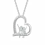 Yuluzeln Schwester Halskette,Love Herz Anhänger Halskette Schmuck Schwester Geschenk fürDamen Frauen Freundin Tochter,Sterling Silber Gravur 'Forever My Sister Always My Friend' (Silberne Schwester)