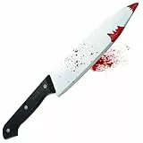TK Gruppe Timo Klingler Blutiges Fake Messer mit Blut - als Accesoire für Halloween & Fasching - ca. 34 cm - Täuschend Echt für Horror Kostüm