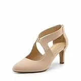DREAM PAIRS Damen Pumps Geschlossene Spitzzehen Kitten Heels Elegante Partykleid Brautschuhe für Frauen,Size 39,Nackt,DWUMPU2501