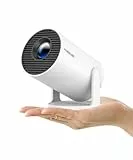 Mini Beamer 4K Unterstützt, Android 11 Tragbarer Projektor mit WiFi6 und Bluetooth 5.4, Automatische Trapezkorrektur, 180-Grad-Drehung, 1080P Smart Beamer Heimkino/Outdoor Projektor für Handy/Laptop