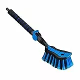 Tom PaR Waschbürste I Wasser bürste I Autowaschbürste mit Wasseranschluss I Schnellverschluss für das Wasserventil I Dicht angeordnete Borsten I Komfortabler Griff I Länge: 54 cm I Blau