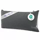 Wolkenfeld Kopfkissenbezug 40x80 – Kissenbezug für langes Kissen & Seitenschläferkissen – Öko-Tex Zertifiziert – Verdeckter Reißverschluss – Pflegeleicht & atmungsaktiv – Hellgrau/Dunkelgrau