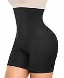 AURUZA Shapewear Damen Bauchweg Unterhose, Hohe Taille Body Shaper Damen Miederhose Figurformende Unterwäsche Miederpants(Schwarz, M-L)
