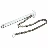 Hyuduo 9-Zoll Kettenschlüssel, Verstellbare Rohrzange mit Umkehrbarer Ratschenkette für Ölfilter-Werkzeuge, Max. Anschlussdurchmesser 156 mm, Universal Werkzeuganschluss