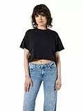 Noisy may NMALENA S/S O-Neck SEMI Crop TOP NOOS Frauen T-Shirt schwarz S