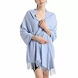vimate Damen Pashmina Schals und Tücher, Soft Light Blue Pashmina Schals und Tücher (DE-Light Blue)