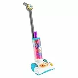 Fisher-Price - 2-in-1-Staubsauger und Staubwedel, Spielzeug-Set mit 45 Liedern, Lichtern und Geräuschen, die das Alphabet und die Zahlen einführen, italienische Version +ES+in+PT, 2+ Jahre, JMM34
