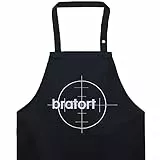 EXPRESS-STICKEREI BBQ Grillschürze - Lustige Kochschürze für Grillfans - Verstellbare Latzschürze für Männer/Frauen - Küchenschürze mit Spruch Bratort