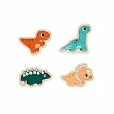 Janod - 4 Evolutive Dino-Puzzles aus FSC-Holz, 2-5 Teile - Spielzeug für Kinder - Pädagogische Spiele - Kleinkindspielzeug - Ab 18 Monaten, J05824