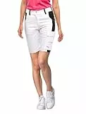 strongAnt Damen Arbeitsshorts komplett Stretch Weiß für Malerinnen mit praktischen Taschen – Weiß-Schwarz, Größe: 38